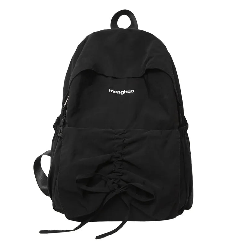 LIZAKOSHT  -  Junior High School Girl Backpack Summer New College Style Bow School Backpack Fashion Candy Colored Pleated Backpack School Bag