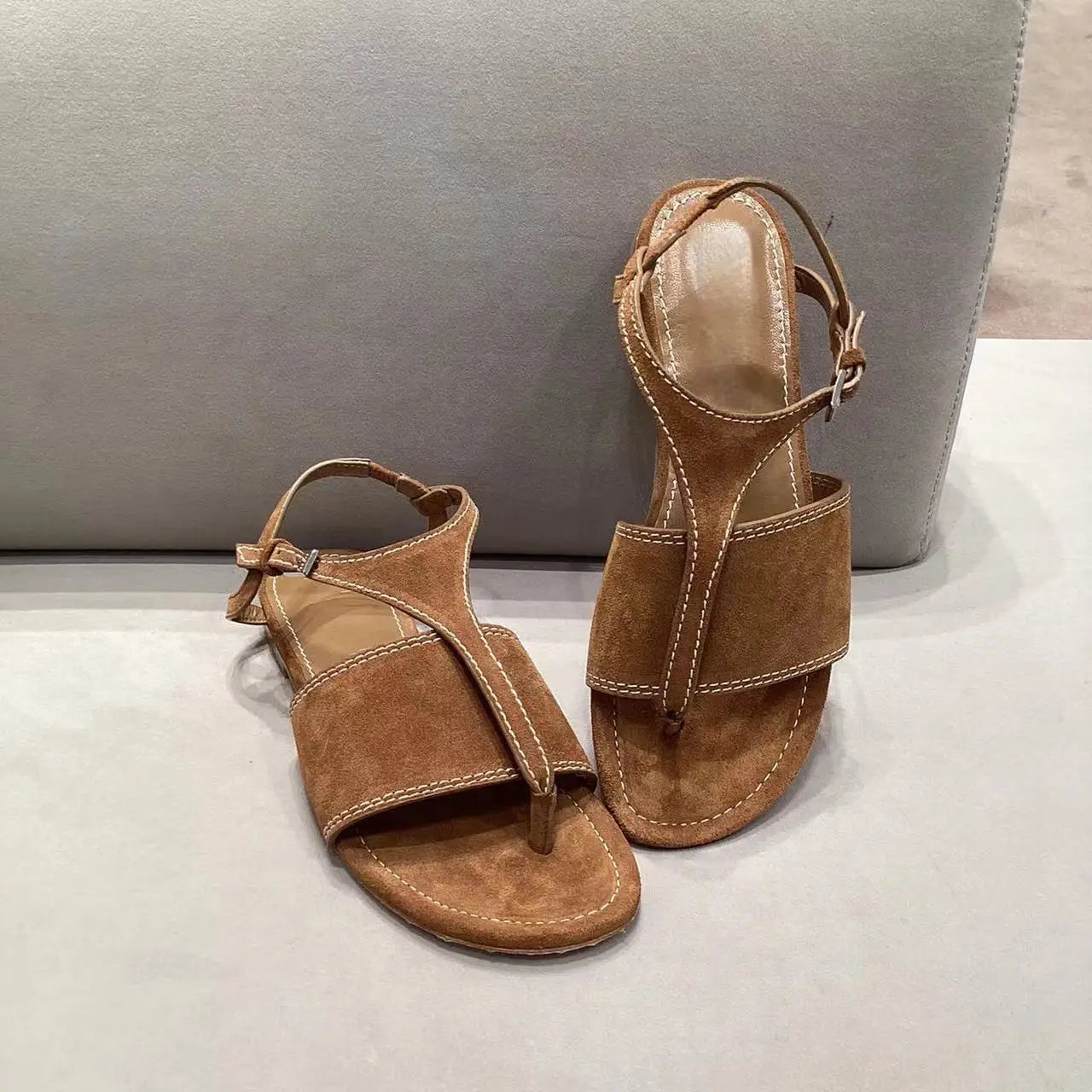 LIZAKOSHT  -  Women's Slippers Summer Sandals New Genuine Leather Flat Women's Shoes Light Slippers Women's Outerwear Casual Flip Flops