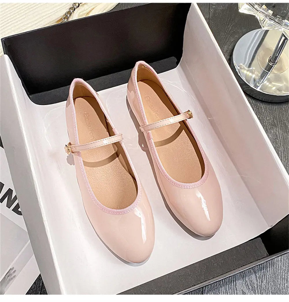 LIZAKOSHT  -  Size 41 Chic Red Ballet Flats Shoes Women Woman Trend Summer New Designer Cozy Walking Office Lady Mary Jane Shoes Mujer