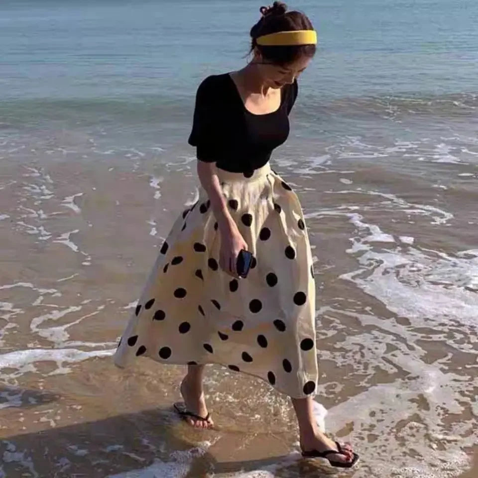 LIZAKOSHT  -  Female Skirts Cute Polka Dots Patchwork Women's Skirt Sales New in Harajuku Korean Style Clothing Vintage Y2k Streetwear