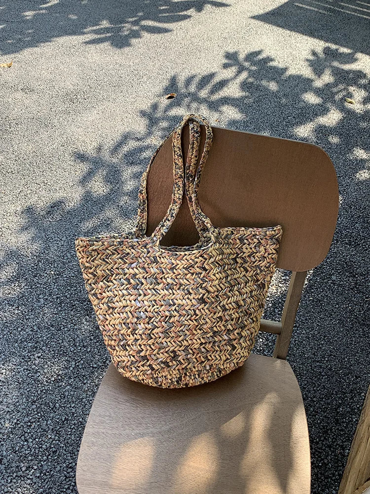 LIZAKOSHT  -  Fashion Summer Handmade Straw Shoulder Bag Large Capacity Woven Tote Beach Bags For Women