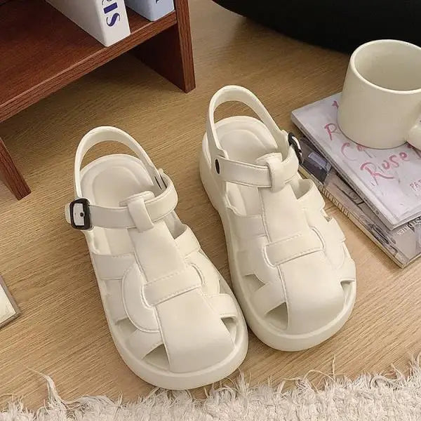 LIZAKOSHT  -  Shoes Ladies' Slippers Slipers Women Luxury Slides Fretwork Heels Platform Summer Designer Scandals House Slippers Platform