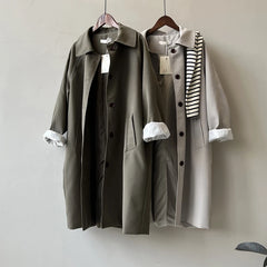 Loose Casual Style Women's Windbreaker Jacket Autumn New Arrival Versatile Mid-Length Coat Korean Fashion Outerwear
