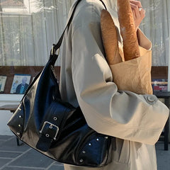 LIZAKOSHT  -  Fashion rivet Ladies Armpit bag Large Women Handbag PU Leather Women's Hobos Shoulder Bag Casual Female Big Tote bolsas