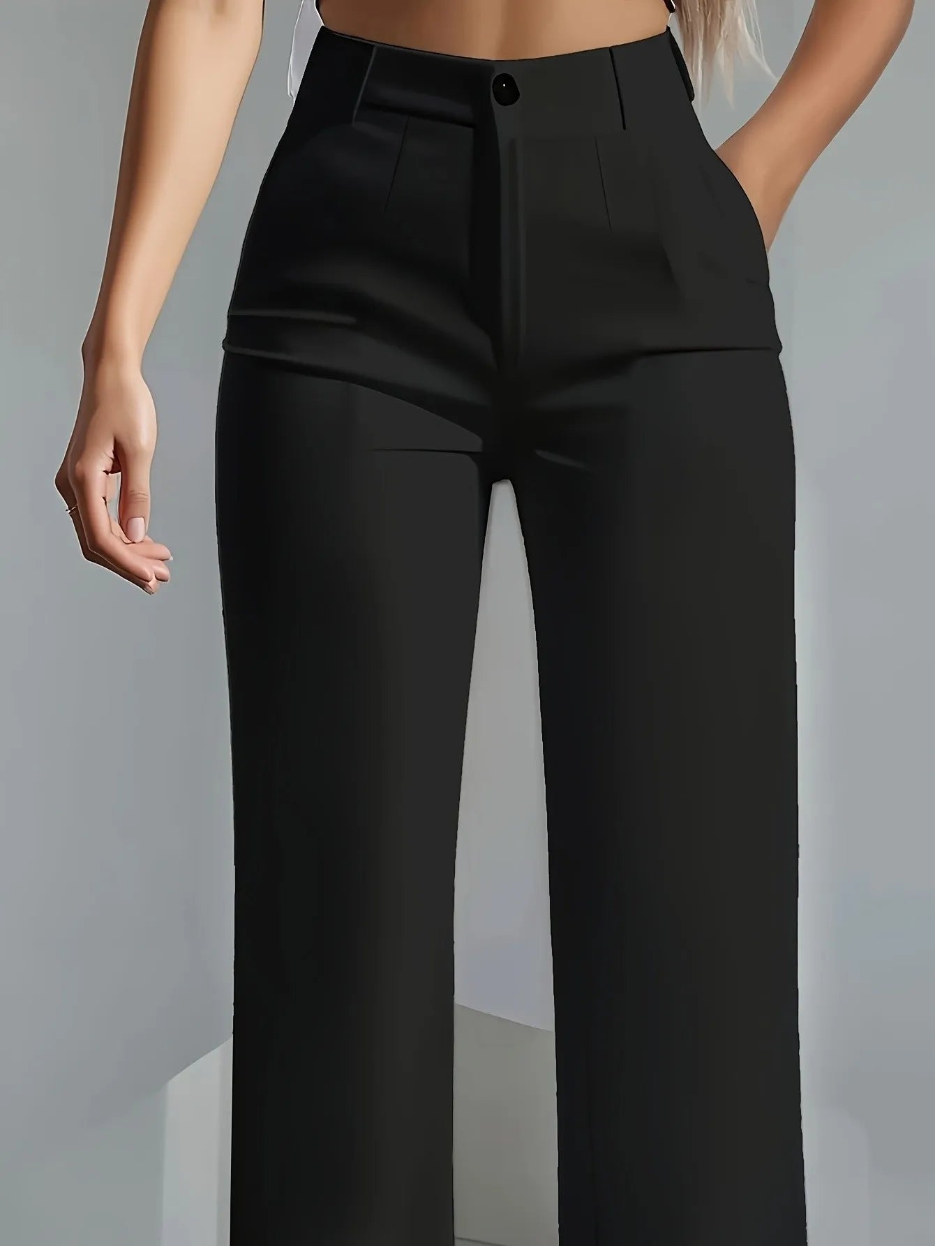 LIZAKOSHT  -  High Waist Dress Pants for Women Flowy Straight Leg Trousers Business Casual Slimming Pants Spring Summer