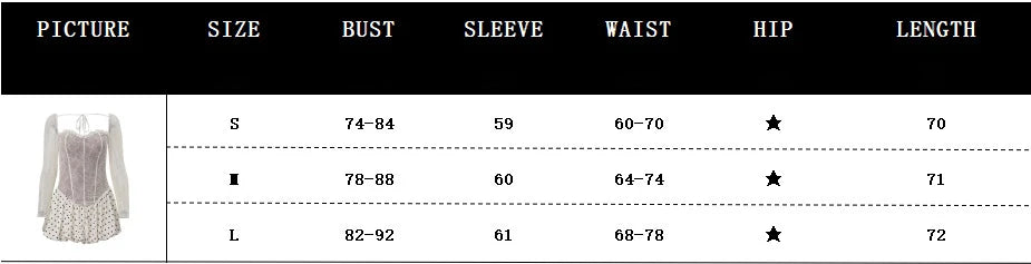 LIZAKOSHT  -  Patchwork Sexy Square Collar Print Polka Dot Women Dress Apricot Long Sleeve A-line Dress Autumn Slim Casual Streetwear