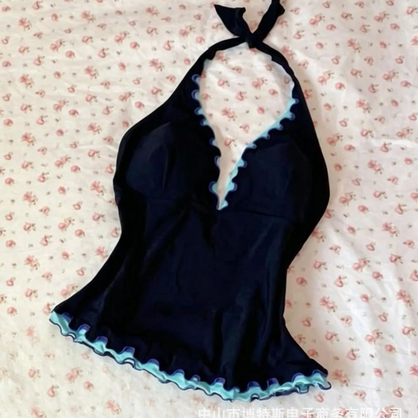LIZAKOSHT  -  New Women's Bikini Hanging Neck Skirt Seaside Resort Strap Skirt Korean Version Fashion Sweet Girl Bikini Set Beachwear