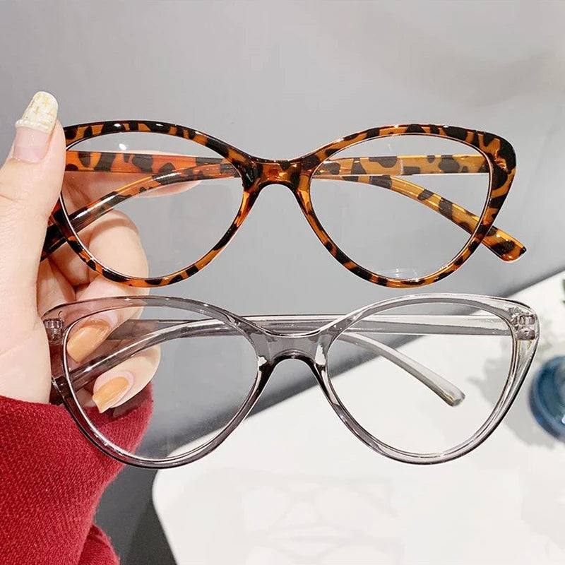 LIZAKOSHT  -  Y2K Cat Eye Glasses Women Men Transparent Black Triangle Frame Eyeglasses Vintage Sunglasses Anti-blue Light Reading Eyewears