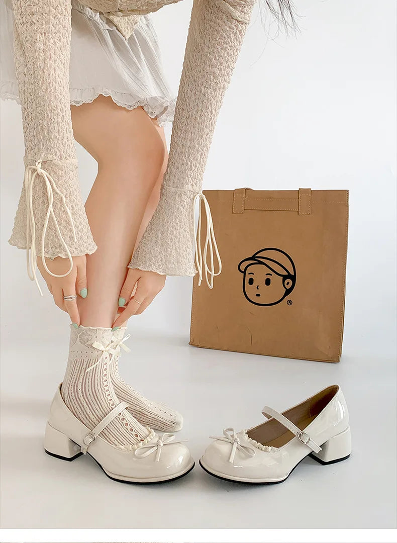 LIZAKOSHT  -  Retro red high-end French thick heel light mouth single shoes women's summer new with skirt versatile Mary Jane shoes