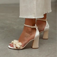 LIZAKOSHT  -  Fashion Floral Sandals High Heels Shoes Women Wedding Party Shoes