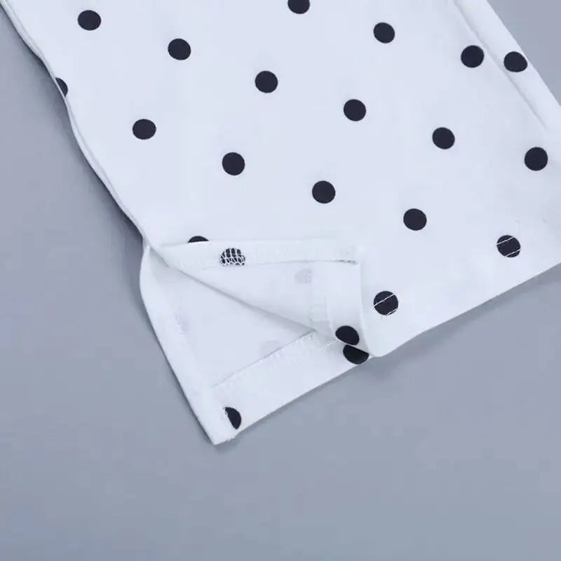 LIZAKOSHT  -  Polka Dot Pencil Pants Women High Waisted Tight Fitting Printed Side Slit Small Leg Summer Elegant Casual Sporty Cropped Pants