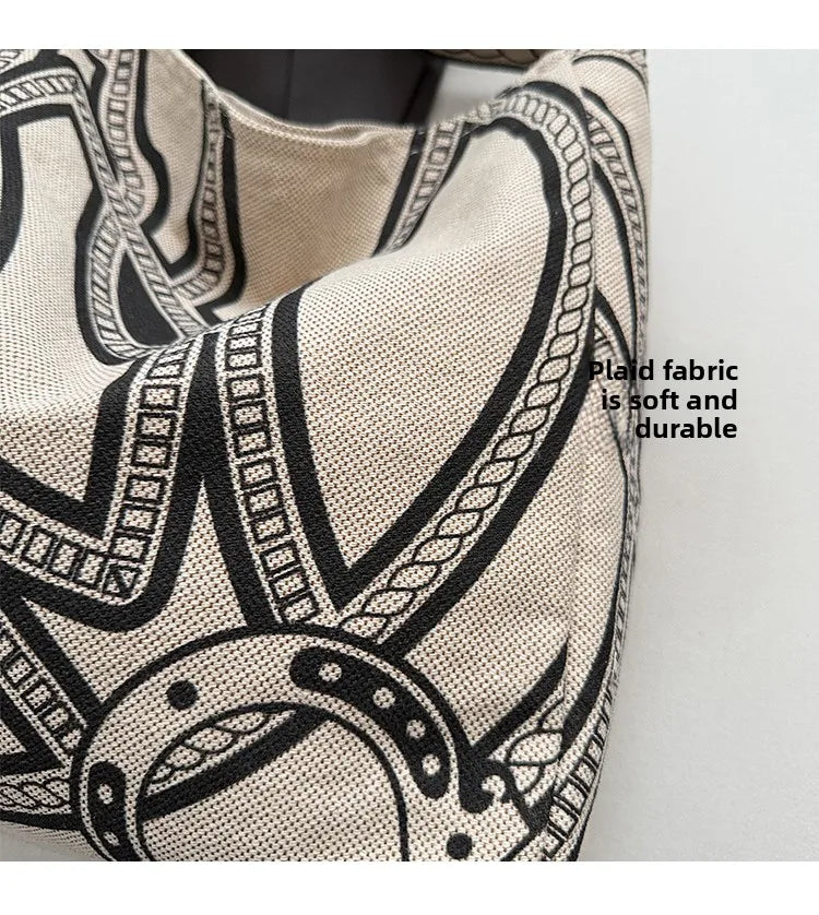 LIZAKOSHT  -  Retro Large Capaci Canvas Tote Bag Women's New Sle Lazy Faion Single oulder Bag Trendy Tot Bag Briti Sle Con...