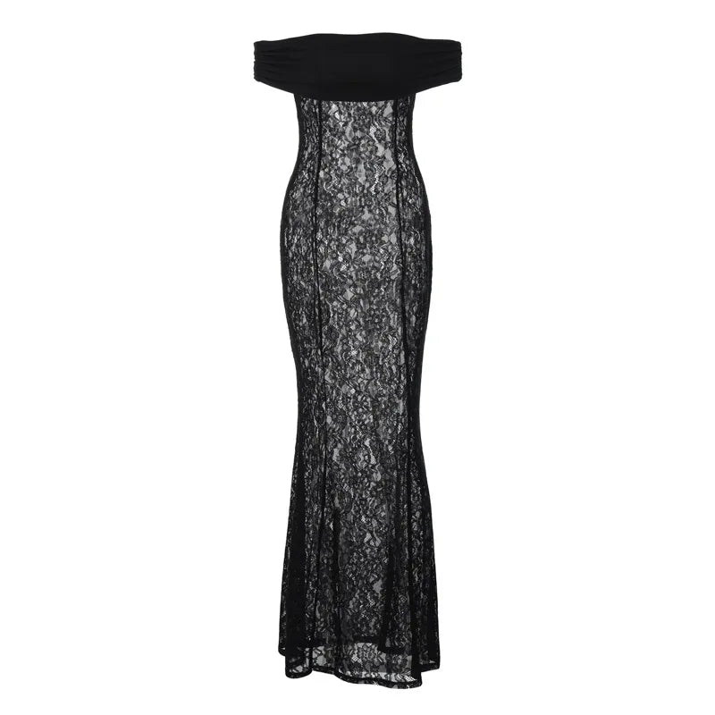 Lizakosht Women's Sexy Perspective Lace Dress, Slim Fit, Wrapped Chest, Raglan Long Sleeve, Swimwear Cover Up, Beach Outfits, Bath Exits