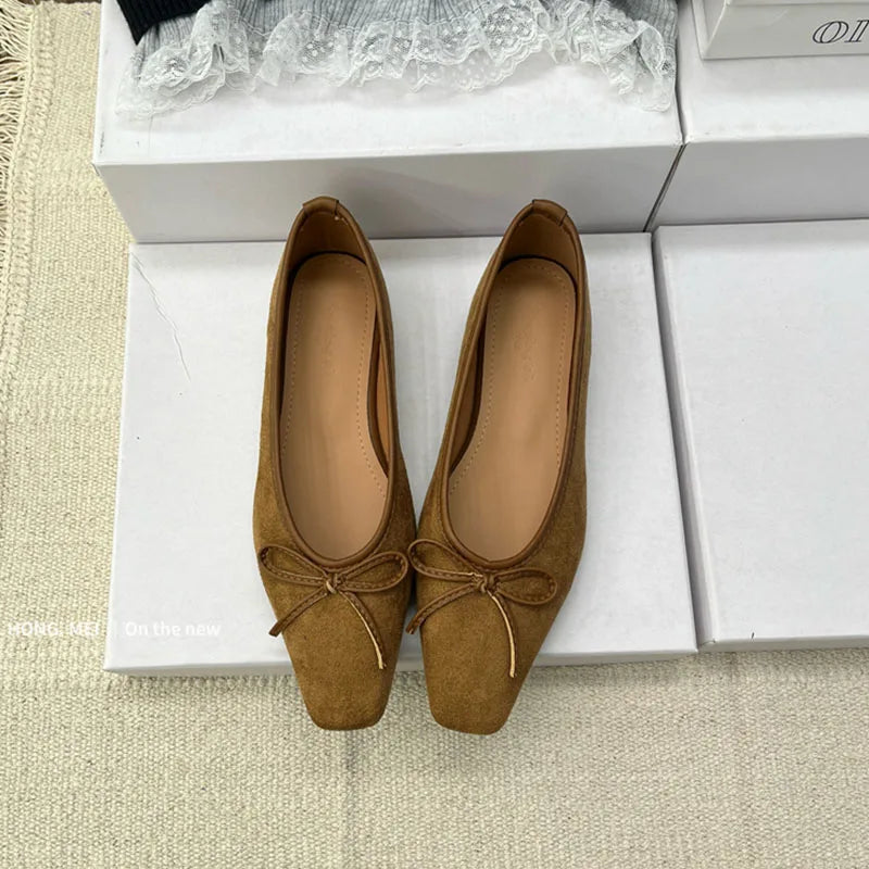 LIZAKOSHT  -  Female Flats Shoes Women Classics Casual Loafer Fashion Square Toe Soft Heel Design Bow Knot 2025 Spring Leopard Print Ballerina