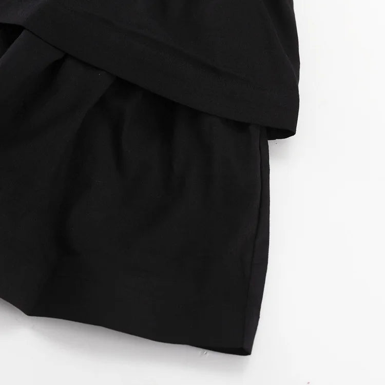 LIZAKOSHT  -  Summer Black Ruffled Mini Dress Female V-Neck Long Sleeve Solid Commute Elegant Party Dress Evening Women's Bodycon Dress