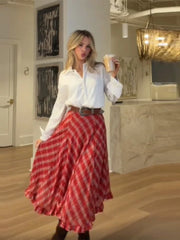 LIZAKOSHT  -  Fashion Plaid Pleated A-line Skirt Elegant Modest Delicate Design Sense Skirts Lady New Holiday Club Party Popular Streetwears