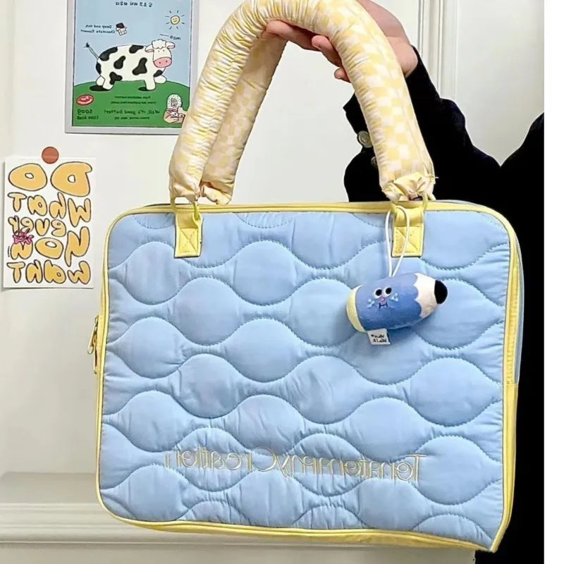 LIZAKOSHT  -  Ins Blue Cute Laptop Bag Handbag 13 14 15 15.6 16 Inch Macbook Air Case Pro 14 Case Laptops Sleeve Notebook Cover Matebook Cover