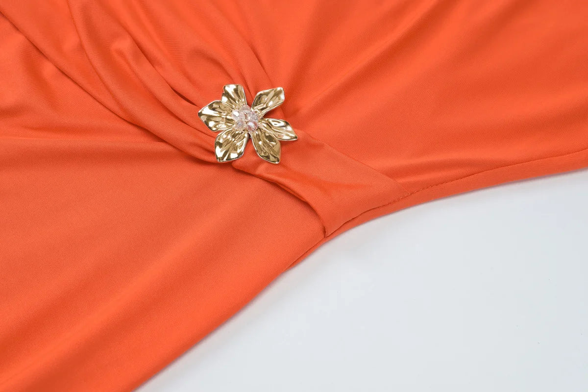 LIZAKOSHT  -  Women Clothing Spring Summer New Fashion Sexy Hollow Out Backless High Waist Solid Color Short Sleeve Party Dresses