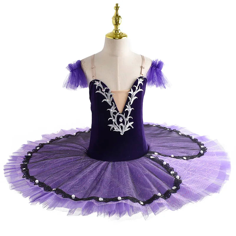 Children Professional Ballet Tutu For Kids Girls Red Swan Lake Ballet Dance Clothes Adult Pancake Ballerina Figure Skating Dress