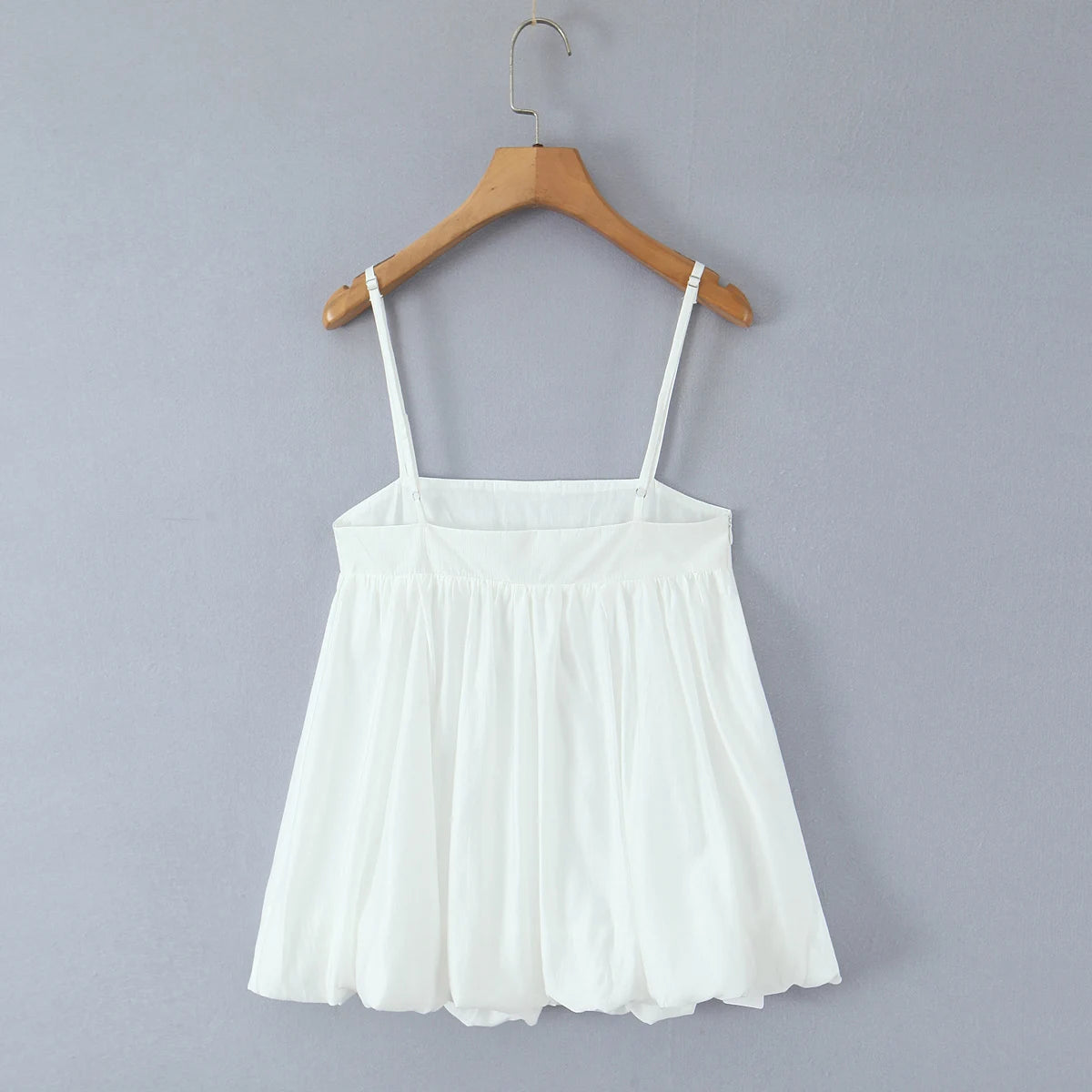 LIZAKOSHT  -  Spring Summer Sexy White Camisole Women Side Zipper BUD Hem Loose Short Tank Top Vest Tee
