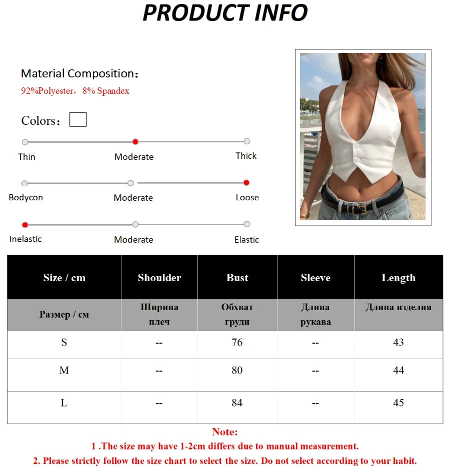 LIZAKOSHT  -  Summer New Women's Backless Neck Hanging Vest Solid Color Lace Up Hot Girl Sleeveless Tanks Top Female Fashion Camis