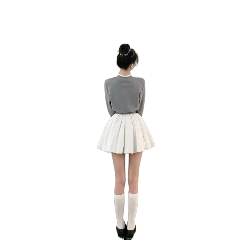 LIZAKOSHT  -  Ballet Temperament Fluffy Skirt Joker High Waist Gentle Slim Casual A Umbrella Skirt