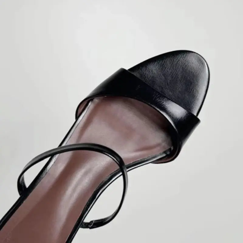 LIZAKOSHT  -   French Style Minimalist Open Toe Flat Sandals Handmade Original Design Casual Slippers Comfort Summer Footwear for Women