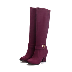 LIZAKOSHT  -  new antumn winter women long boots plus size 22-28 cm flock upper fashion boots knee high boots high heel women shoes