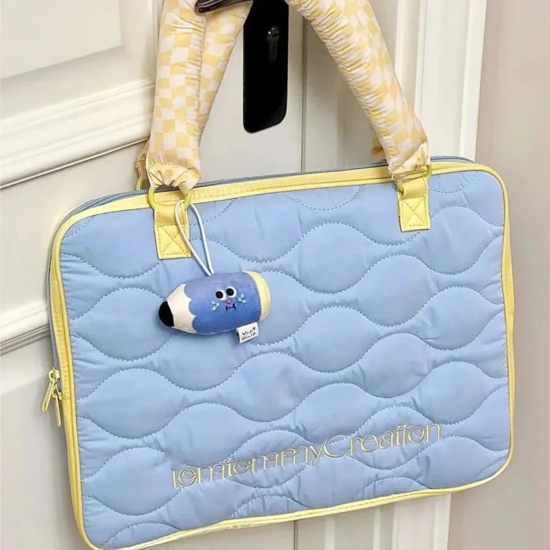 LIZAKOSHT  -  Ins Blue Cute Laptop Bag Handbag 13 14 15 15.6 16 Inch Macbook Air Case Pro 14 Case Laptops Sleeve Notebook Cover Matebook Cover