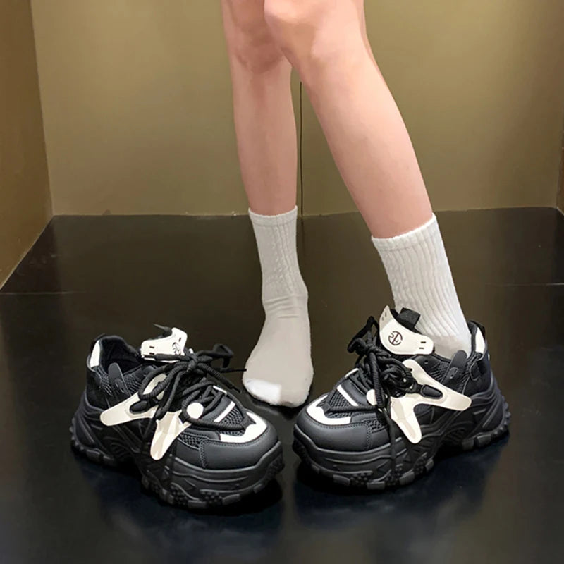 LIZAKOSHT  -  Womens Sneakers Shoes On Platform White Tennis Female Roses Thick Sole Casual Trainers Leisure Autumn Women's Sneakers With