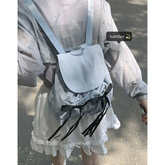 LIZAKOSHT  -  Korean Niche Large Capacity Travel Backpack Bow Accessories Multiple Pockets Casual Women Backpack Student Small School Bag