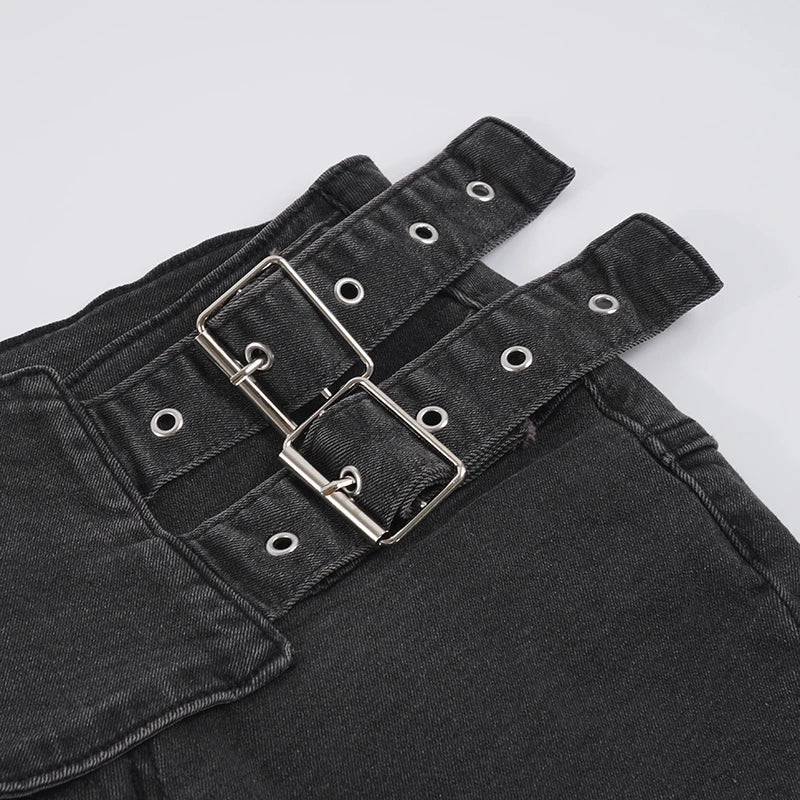 LIZAKOSHT  -  Punk Low Waist Flare Stretch Jeans Y2k Streetwear Denim Pants Women's Casual Skinny Trousers Aesthetic All match 2026