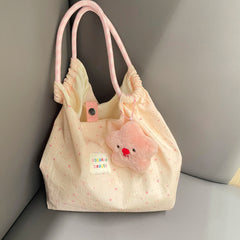 LIZAKOSHT  -  Spring and summer new bag girl cartoon portable shoulder canvas bag large capacity versatile commuter underarm tote women