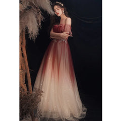 Fashion Gradient Prom Dresses for Women Off Shoulder Sparkly with Appliques Vestido De Festa Luxury Night Dress