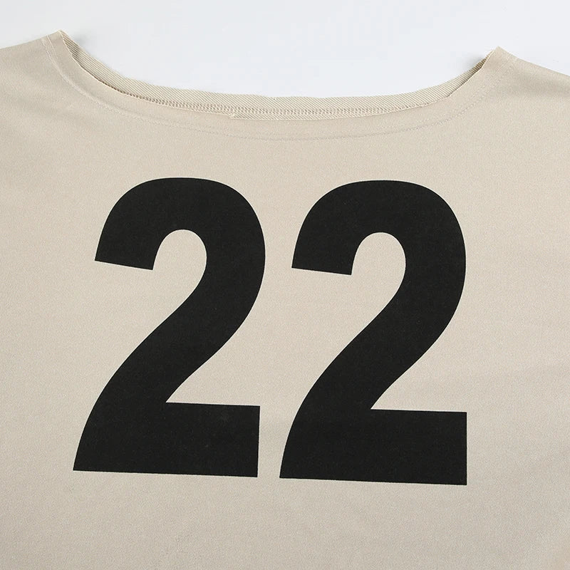 LIZAKOSHT  -  Sporty Chic Casual Number Printed Sweatshirt Loose Off-Shoulder Long Sleeve Pullovers Women Autumn Winter Streetwear