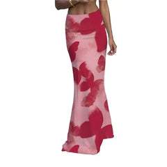LIZAKOSHT  -  Fashion  Butterfly Printed Skirts Womens Long Skirts For Women Summer Ladies Jupe Bodycon Knit Hip Skirt Beach Saia