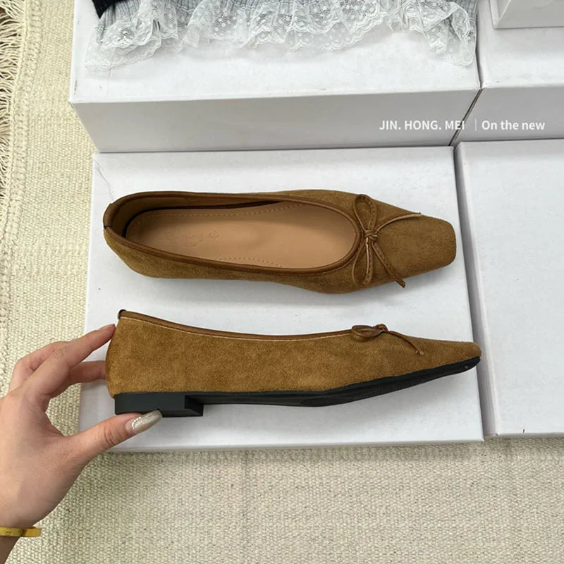 LIZAKOSHT  -  Female Flats Shoes Women Classics Casual Loafer Fashion Square Toe Soft Heel Design Bow Knot 2025 Spring Leopard Print Ballerina