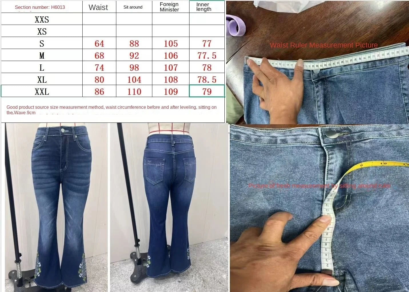 LIZAKOSHT  -  Y2k Jeans For Woman Butt Lifting Tummy Control Flared Denim Pants With Embroidered Hem All Season Versatile Style Fine Stitching