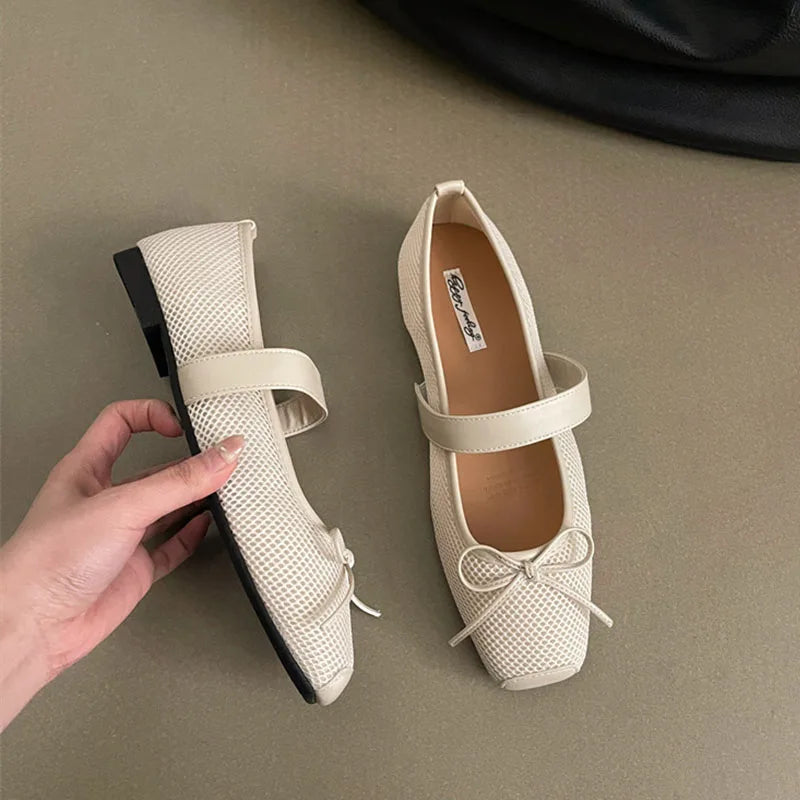 LIZAKOSHT  -  Spring New Brand Women Flat Shoes Fashion Round Toe Ladies Mary Jane Shoes Soft Flat Heel Outdoor Dress Boat Shoe New Woman