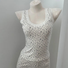 LIZAKOSHT  -  Brandy & Mandy Floral Lace Bow Halter Slim Tank Top Sweet Camisole Summer Fashion