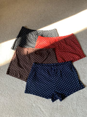 LIZAKOSHT  -  Polka Dot Cotton Shorts Woman Summer Bow Elastic Waist Straight Short Pants Female Casual Cozy Home Pajama Bottom New Pant