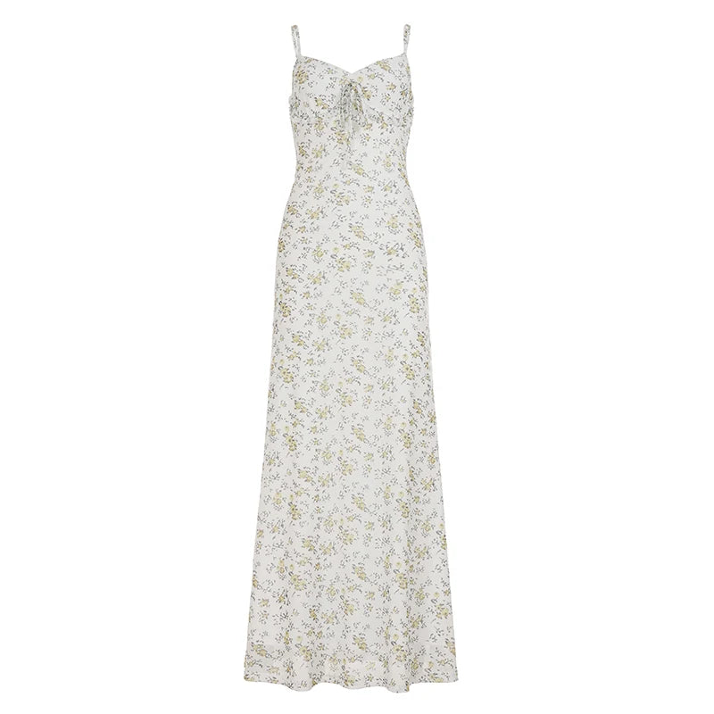 LIZAKOSHT  -  Women's Floral Print Cami Dress Holiday Sleeveless Spaghetti Strap Long Dresses Beach Vacation Ladies Summer Vestidos