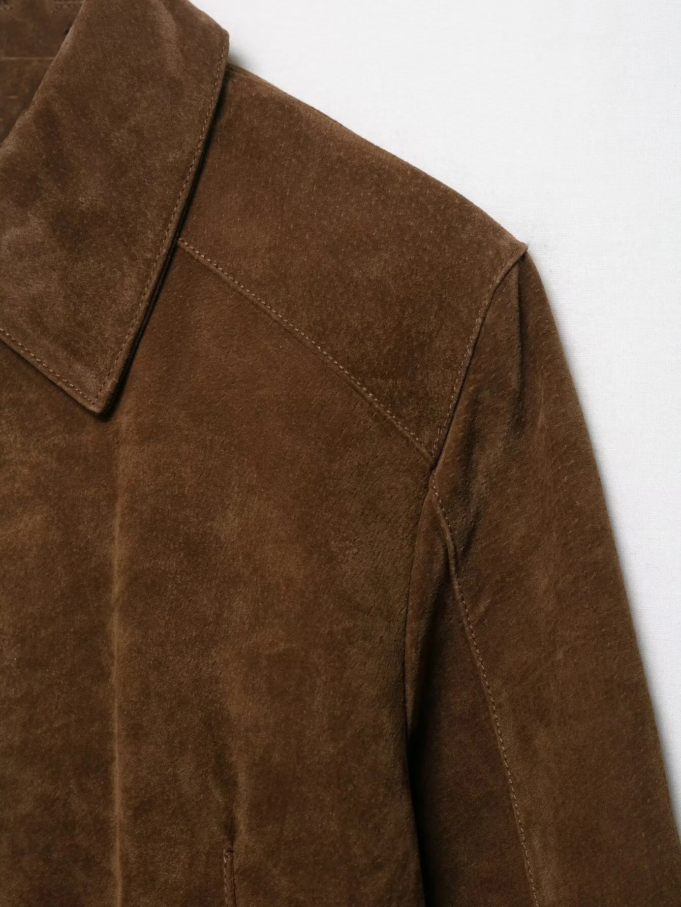 LIZAKOSHT  -  Fashion Suede Short Jackets Women Vintage Lapel Zippers Long Sleeve Pocket Jacket Coat 2025 New Autumn Winter Casual Streetwear