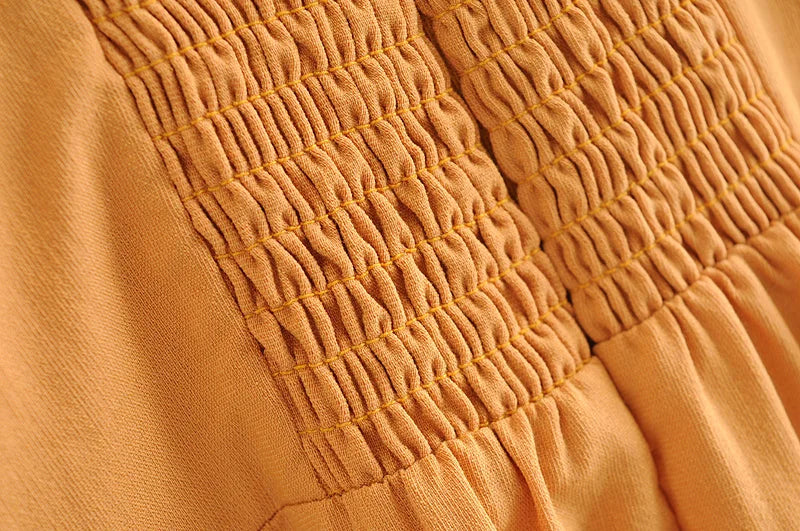 LIZAKOSHT  -  Sexy Solid Yellow Corset Style Bow Lacing up Strap Sling Dress Retro French Style Women Hem Slit Midi Long Dresses Holiday Robe