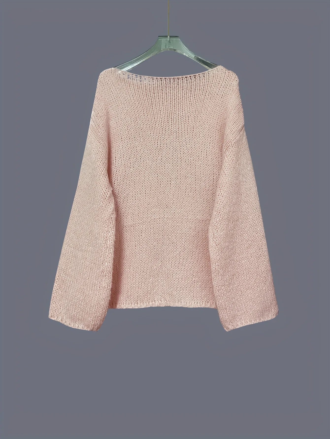 LIZAKOSHT  -  Pink Wool Sweater Women's Autumn and Winter Knitted Top, Casual Wool Women's Clothing