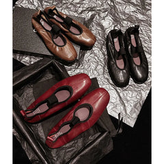 LIZAKOSHT  -  Fashion Women's Shoes New High Quality Genuine Leather Round Head Flat Shoes Ballet Shoes Lightweight Shoes