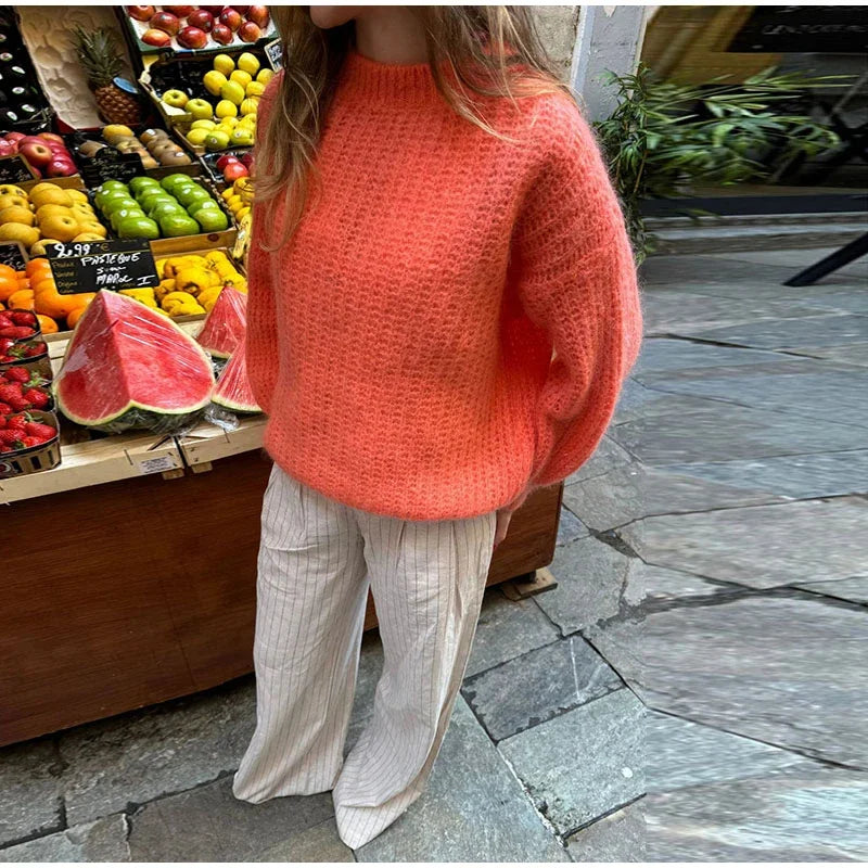 LIZAKOSHT  -  Fashion Solid Sweaters For Women O-neck Full Sleeve Pullovers 2025 Autumn Winter Elegant Female Daily Casual Warmth Outerwear