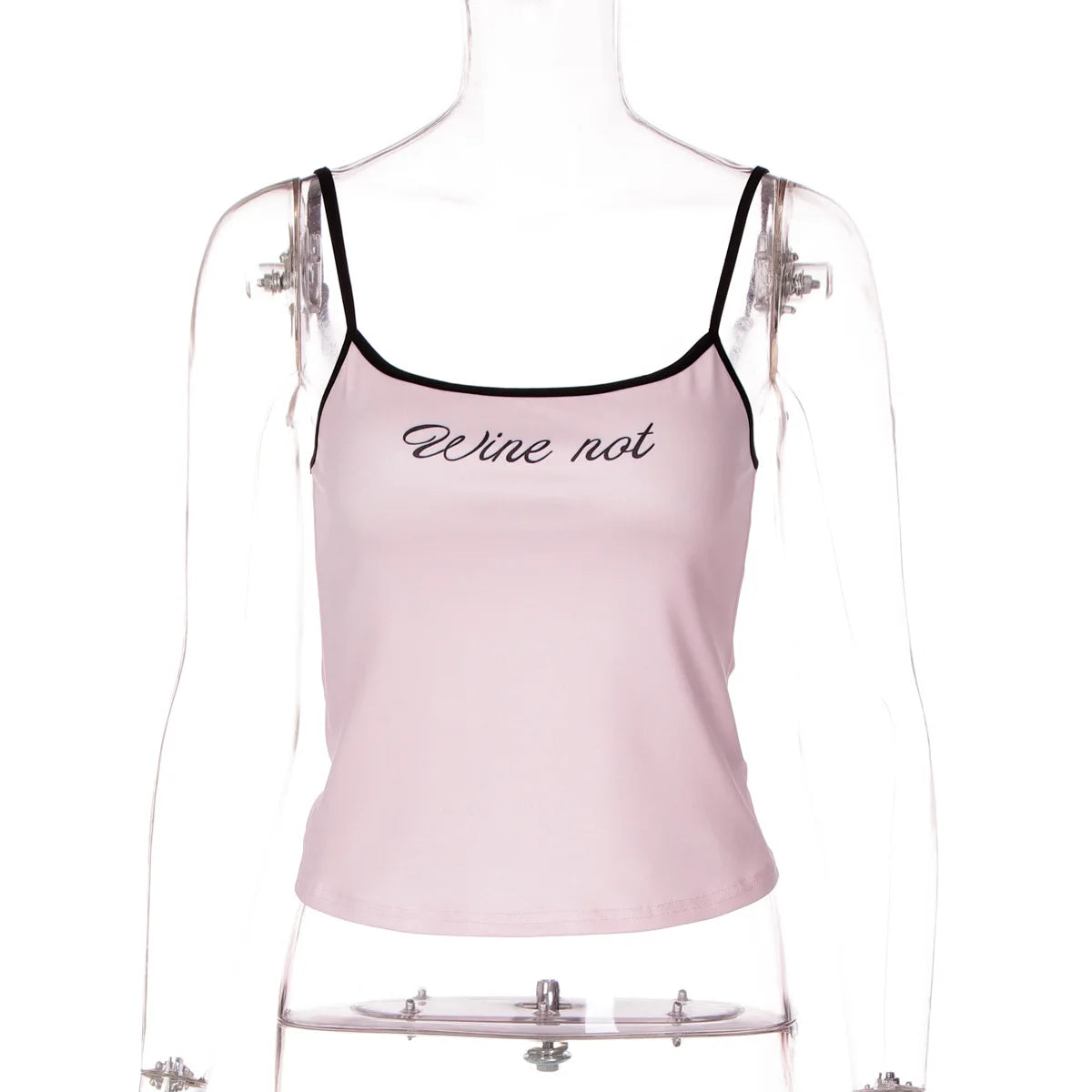 LIZAKOSHT  -  Casual Sexy Y2K Camisoles for Women Letter Printed Skinny Corset Top Black Pink Streetwear Y2K Female Sleeveless Cropped T-shirt