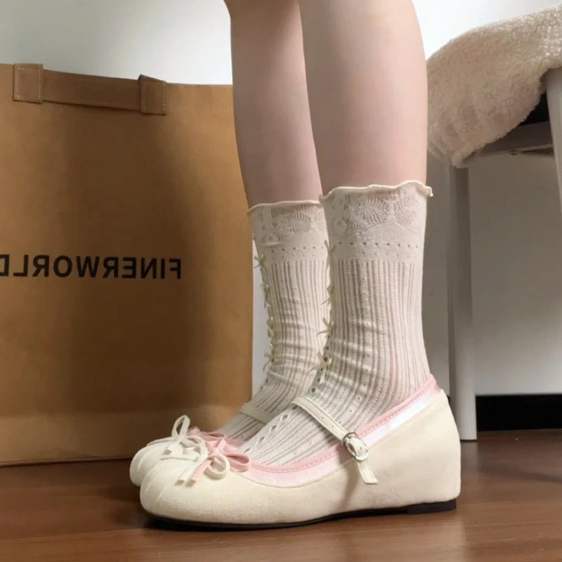 LIZAKOSHT  -  Butterfly-knot Women Mary Jane Shoes Fashion Mix Colors Internal Elevation Shoes Ladies Comfort Spring Autumn Concise Footwear