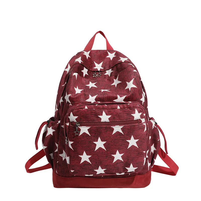 LIZAKOSHT  -  High-capacity Vintage Grunge Men Backpacks All Match Simple Fashion Star Letter Schoolbags Y2k Aesthetic Trendy Backpack Women